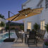 Parasol de terrasse rectangulaire en porte-à-faux avec base lestée 12 pi x 9 pi Wasif