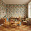 Papier peint floral damassé mur rétro