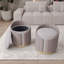 Repose-pieds deux tons avec rangement ou tabouret de coiffeuse, taupe