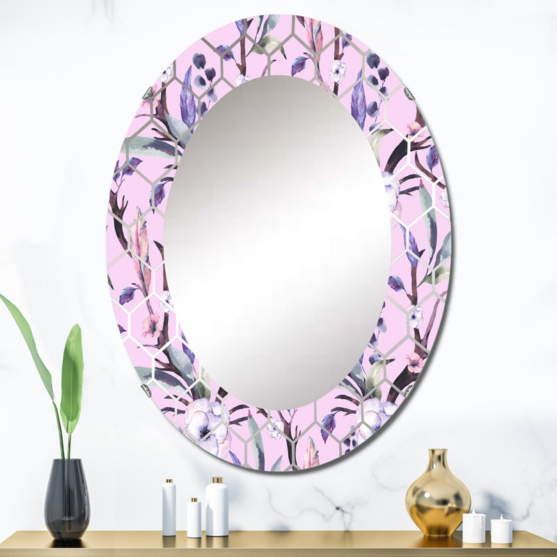 Anémones mauves sur fond rose, 36 po x 24 po