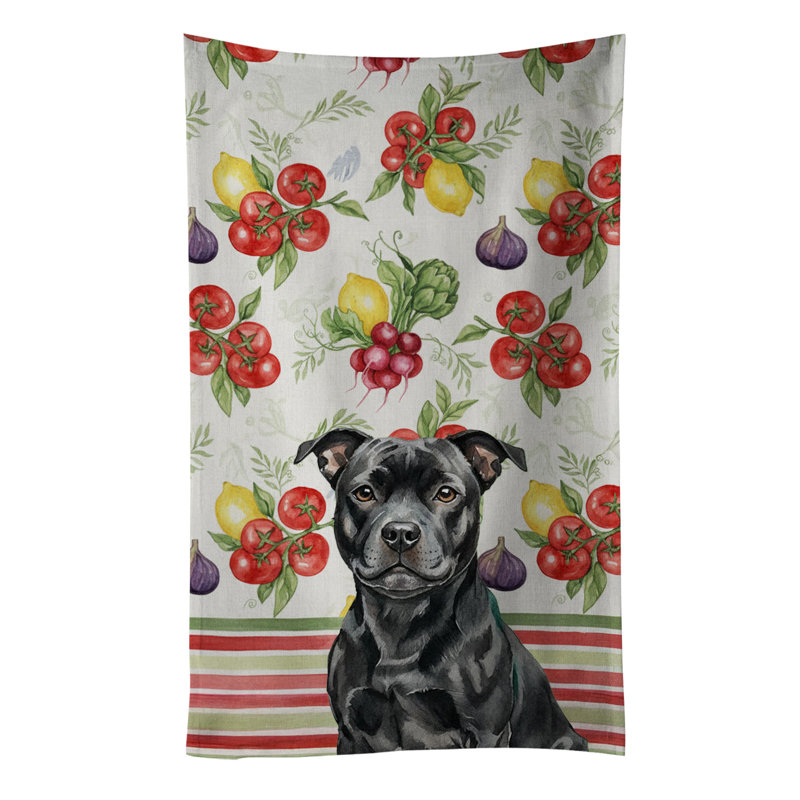 Torchon noir Staffordshire Bull Terrier, Black Staffordshire Bull Terrier