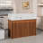 47.6" W Wood Strips Reception Desk