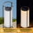 Outdoor Solar Lights,14.8" H Modern Metal Cylinder Solar Powered Lantern, IP44 Waterproof Decorative Table Lamp with Warm White LED, Dusk to Dawn Auto On/Off for Garden, Patio, Yard, Path Decor-119436395