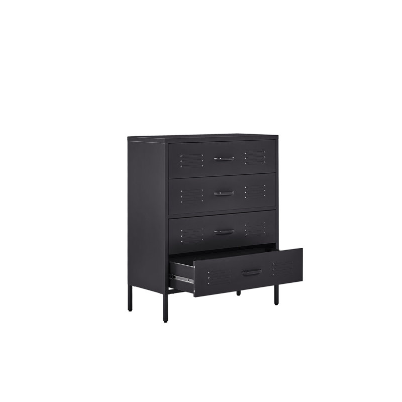 Moodus 80cm W 4 - Drawer Chest of Drawers, Black