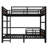 Convertible Metal Bunk Bed, Vintage Wood Look, Split into Two Beds-1425272920-1425272923