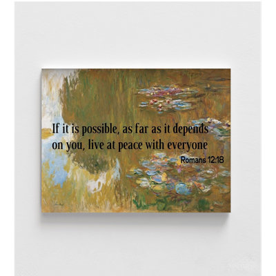 Country Scene By Claude Monet, Large Romans 12:18 Print, Monet Classic Painting Print, Framed Claude Monet Print, Farmhouse Style Art