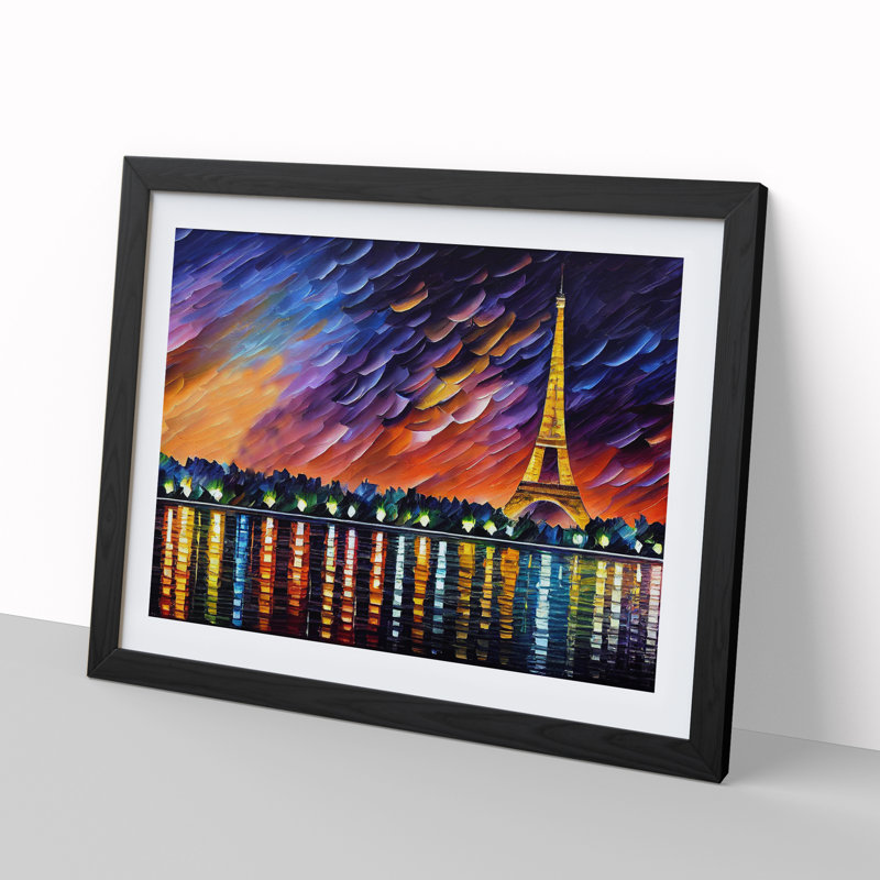 Eiffel Tower Paris Vol.5 - Single Picture Frame Painting, Black, 46cm H x 64cm W x 2cm D