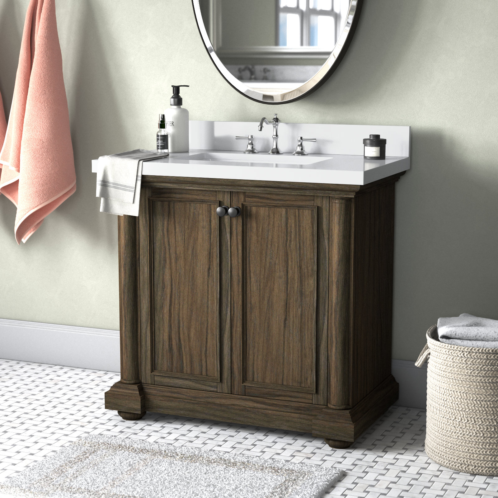 Ari Kitchen & Bath Sally 30 Bathroom Vanity Ash Brown Finish