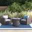 Ensemble modulaire de canapé de patio en rotin 3 pièces avec coussins