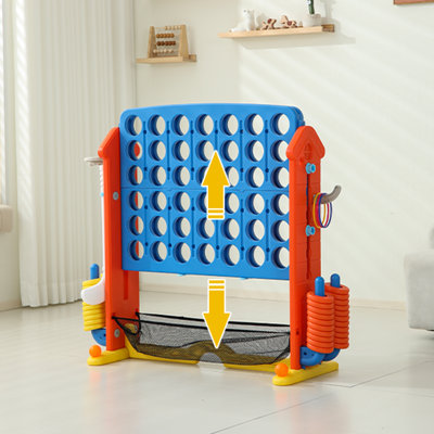 Ensemble de jeu géant 4-en-1 avec Connect 4, basketball, lancer d'anneau et jeux de golf