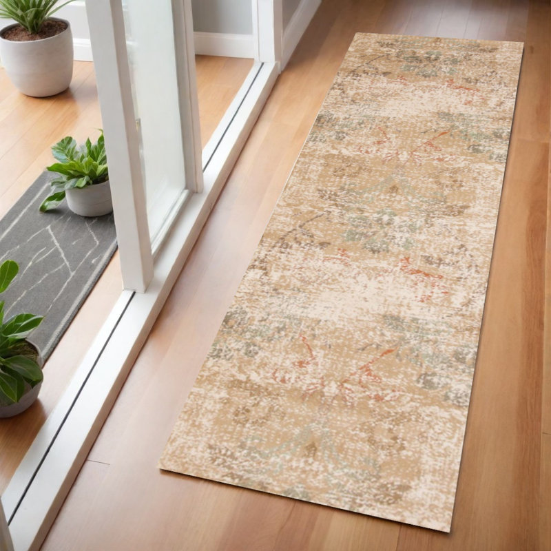 Tapis de couloir beige 7 pi