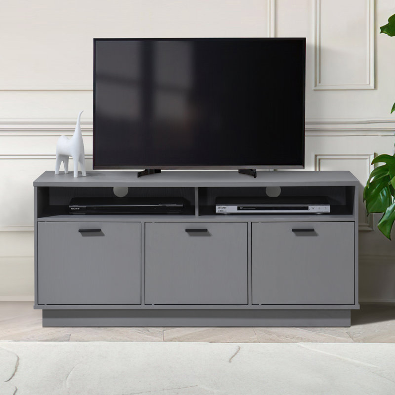 47.24 In. Wood TV Stand With 3 Storage Cabinets Fits TV's Up To 55 In., Gray