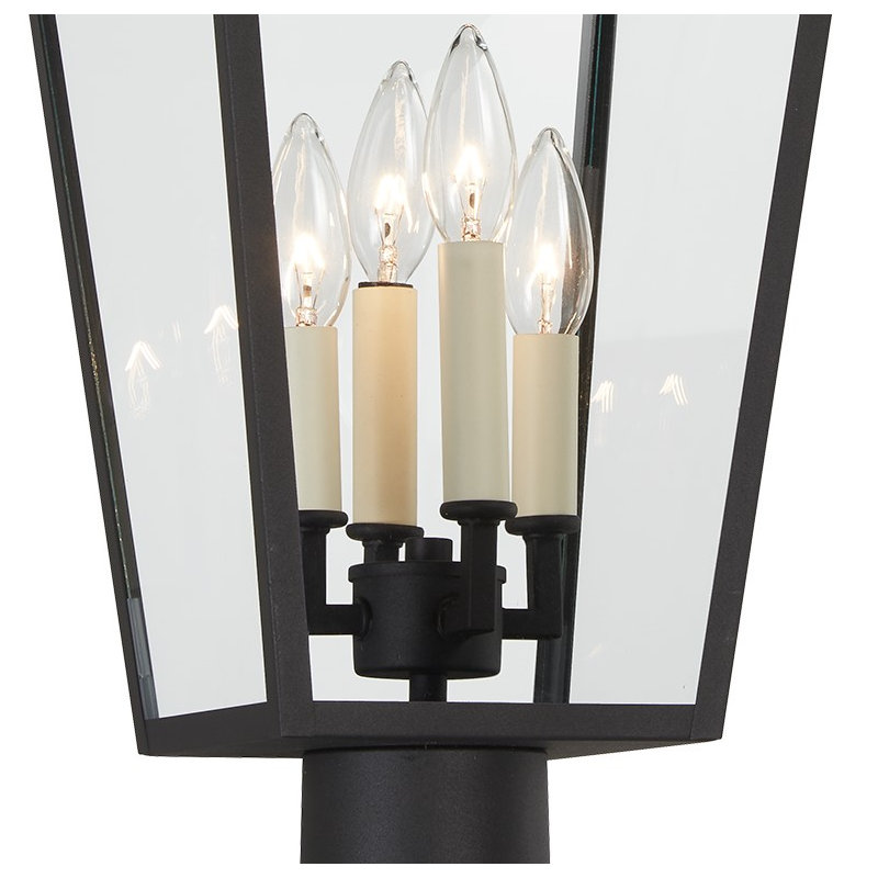 Tête de lanterne noire câblée Massapequa, H 24,88 po x l 10,38 po x P 10,38 po