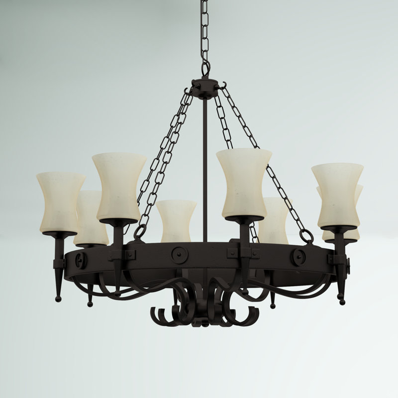 Eastbourne 8 - Light Waggon Wheel Chandelier