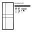 Porte de grange en verre 36 po x 84 po avec quincaillerie d'installation JUBEST, une pièce sans assemblage requis-82401104