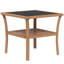 Table d'appoint Outsunny, table de bout d'extérieur avec tablette de rangement, cadre carré en aluminium, table basse avec plateau, sable