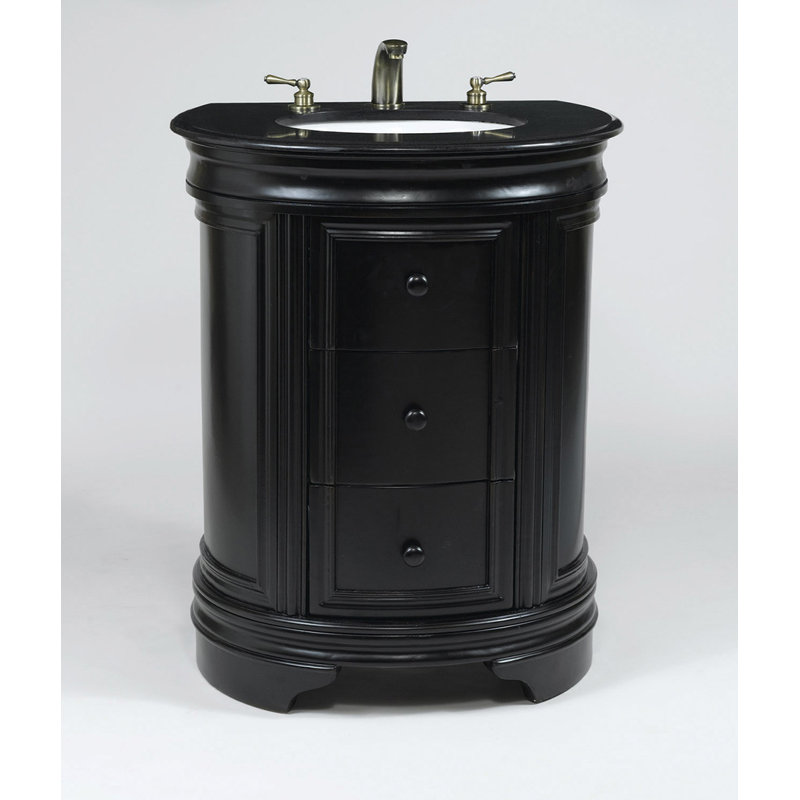 29'' Single Bathroom Vanity with Stone Top, White