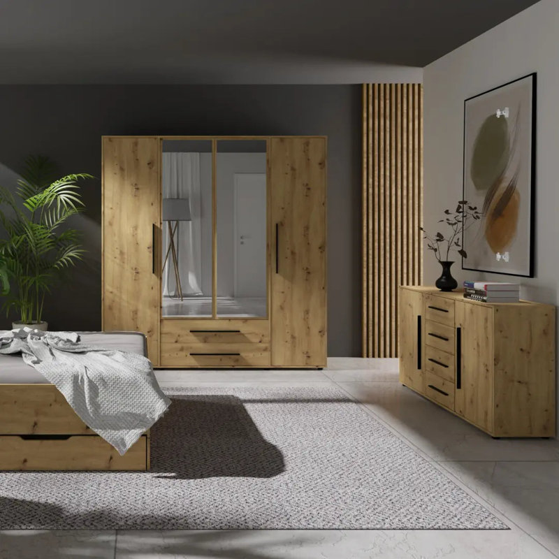 Sunde Manufactured Wood Wardrobe, Oak