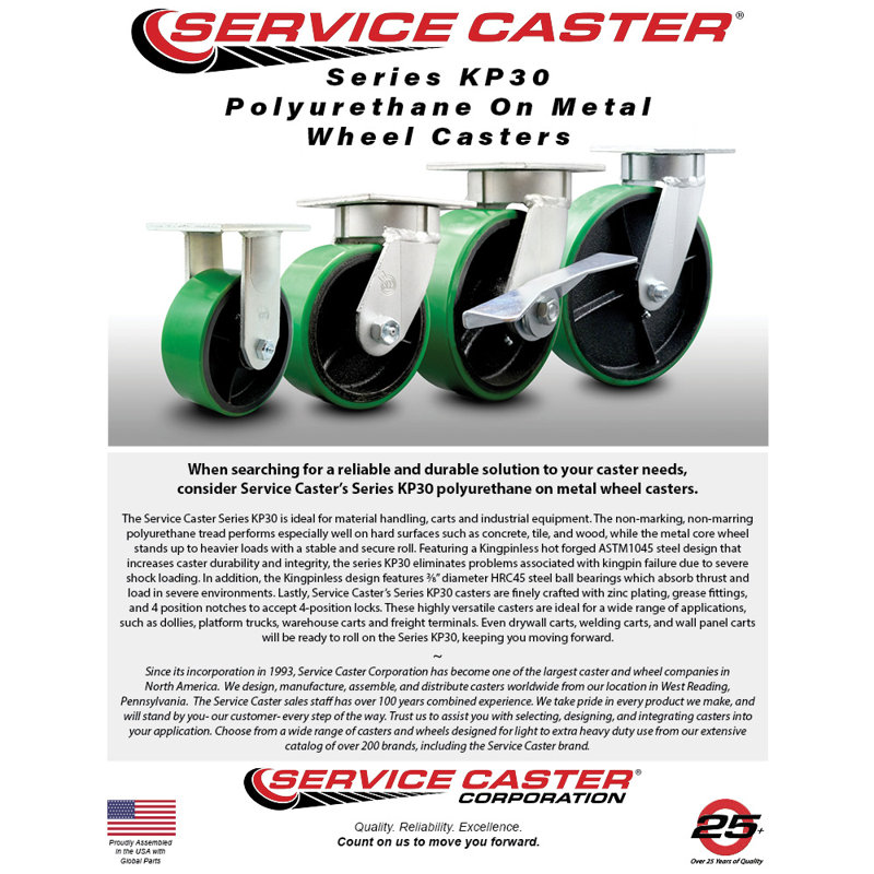 Poly on Steel Caster, Green