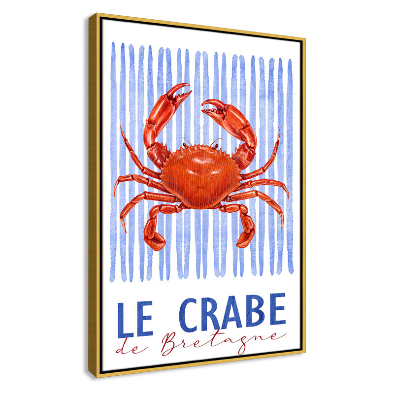 Le Crabe - reproduction carrée par Kimberly Allen, 25.5' W x 37.5' H, Flotteur doré