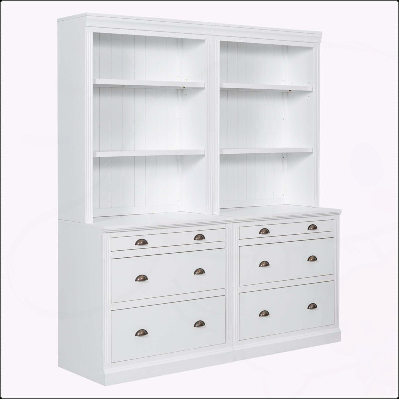 Versatile Tall Bookshelf Suite with LED, Drawers and Adjustable Shelves for Home