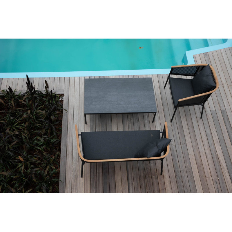 Riad Outdoor 2 - Seat Loveseat, Canvas Natural, White