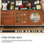 Buffet en bois massif et composite noir, fini noyer, avec comptoir en pierre-659859022