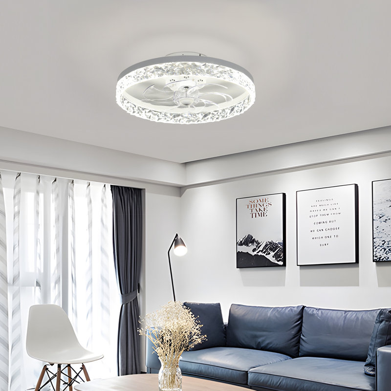 Blodgett 20'' White Modern Dimmable Ceiling Fan with Light LED Kit and Remote, White