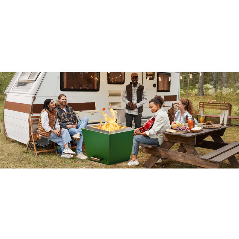 Smokeless Fire Pit,W/Pull-Out Ash Pan,Portable Outdoor Firepits,Carry Handle For Backyard Patio Camping,Stainless Steel