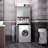 Grey Over Toilet Cabinet Unit - Bathroom Storage With Adjustable Shelf And Open Compartment For Lotion Organizer Double Door, Functional