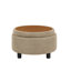 Repose-pieds de rangement de 25 pouces, repose-pieds rond, repose-pieds de table basse, table d'appoint en bois, pouf rembourré en tissu, petit meuble de rangement, rangement caché, décor de maison de campagne moderne, salon, chambre à coucher-432982161