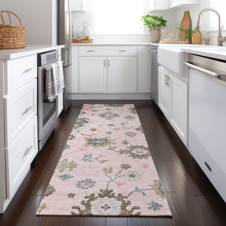 Lummus Washable Damask Indoor / Outdoor Rug