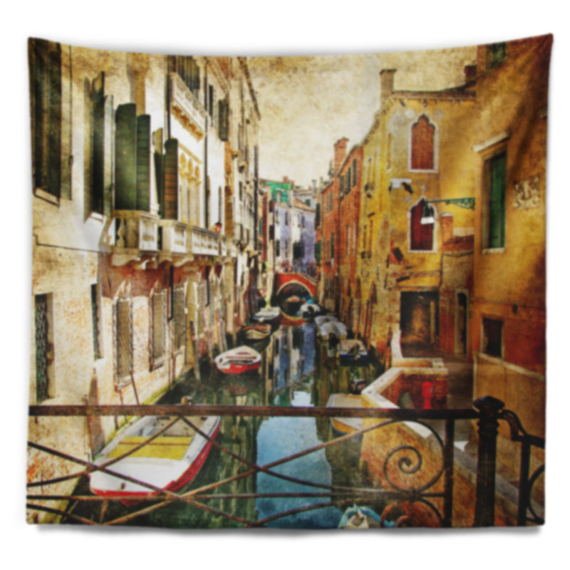 Tapisserie de venise incroyable Cityscape, H 32 po x l 39 po