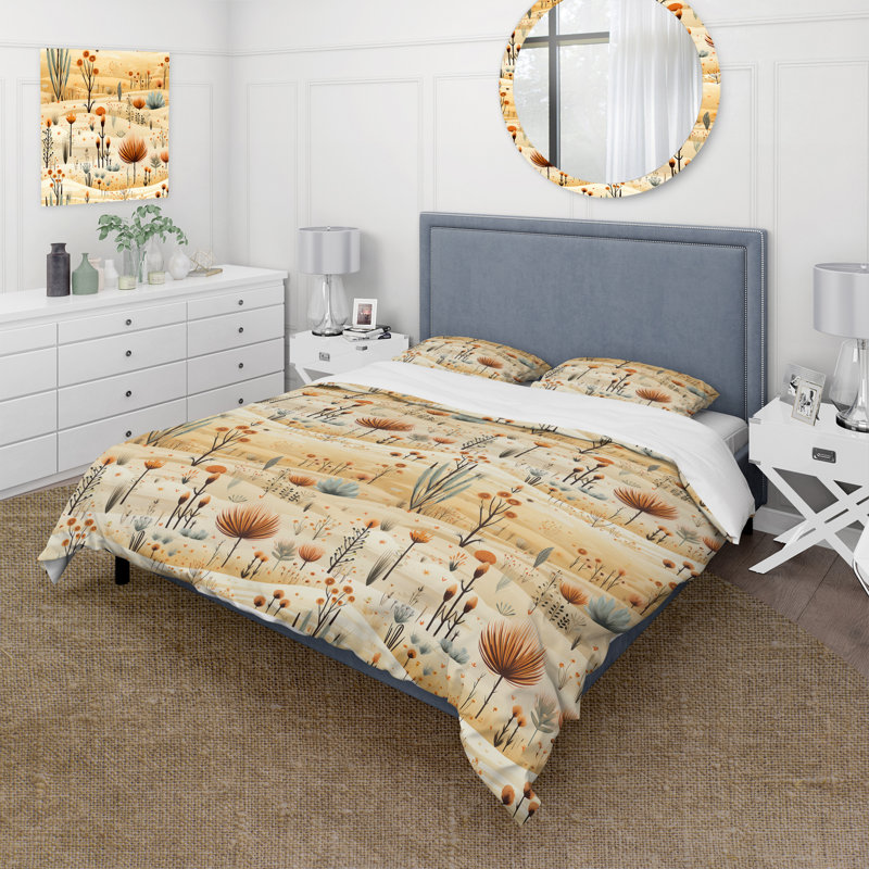 Ensemble de housse de couette Sandy Beige Desert Boho, Housse de couette pour très grand lit et 2 très
