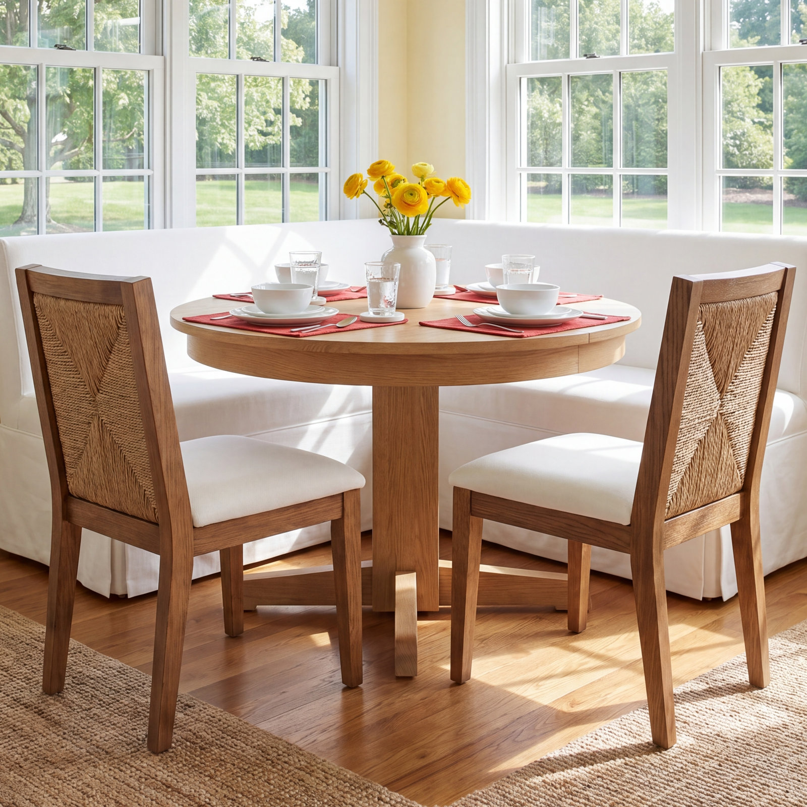 Hudgins Linen Oak Dining Armchair, Natural