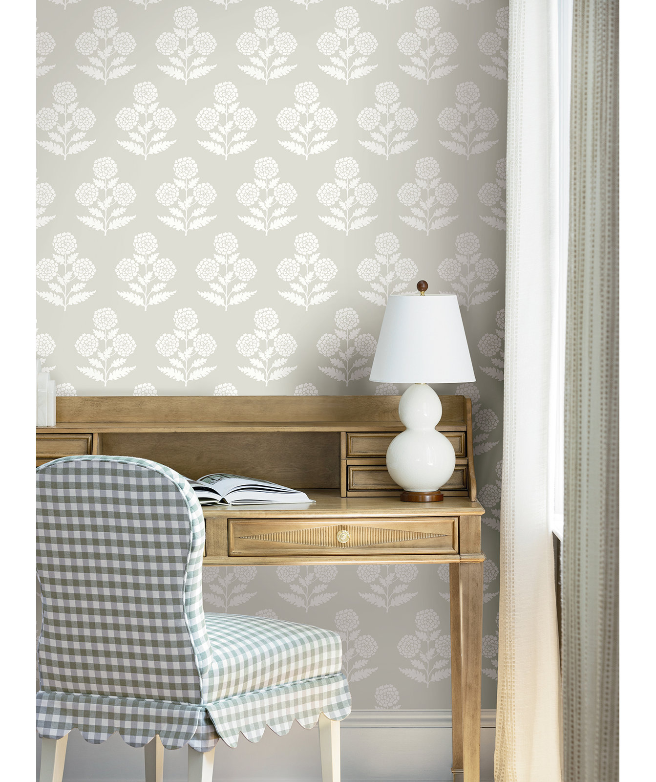 Souci Marigolds Wallpaper, Beige