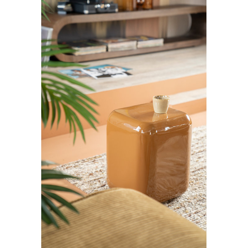 Iron Accent Stool, Mustard
