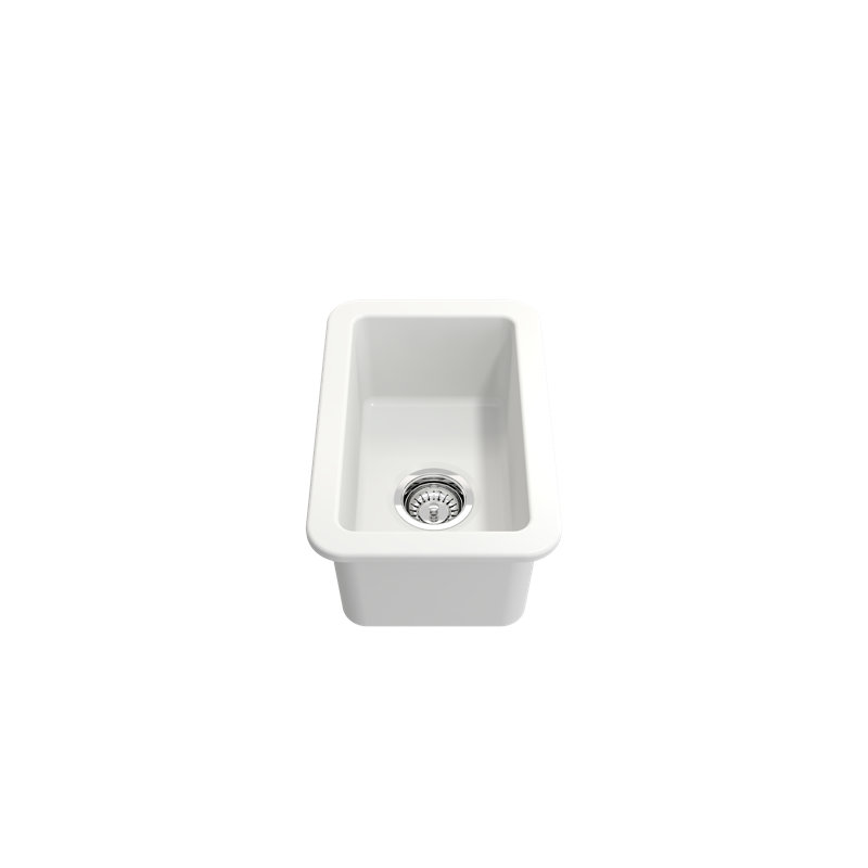 Évier de cuisine à fixation double L 12 po x l 18 po avec accessoires, Blanc mat