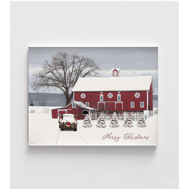 Décoration de Noël champêtre par Lori Deiter, décor mural de Noël maison de campagne, art mural rustique et festif, maison de campagne parfaite