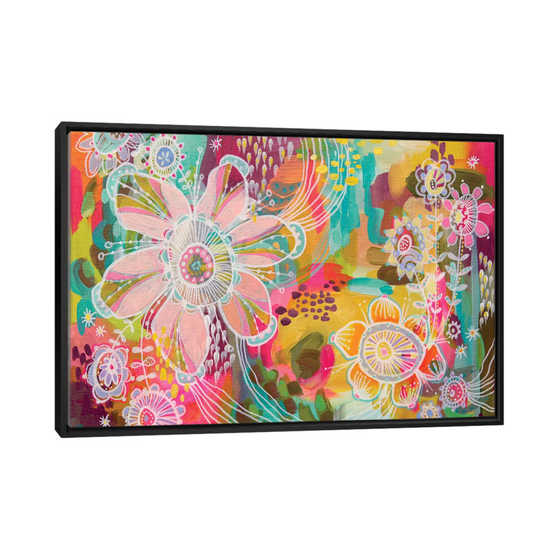 « swoon », impression sur toile tendue, H 18 po x l 26 po x P 1,5 po, Toile avec cadre flottant noir, Pas de tapis