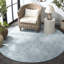 Sunset Power Loom 85% Polypropylene/15% Polyester Geometric Area Rug in Aqua / Beige-1344786750