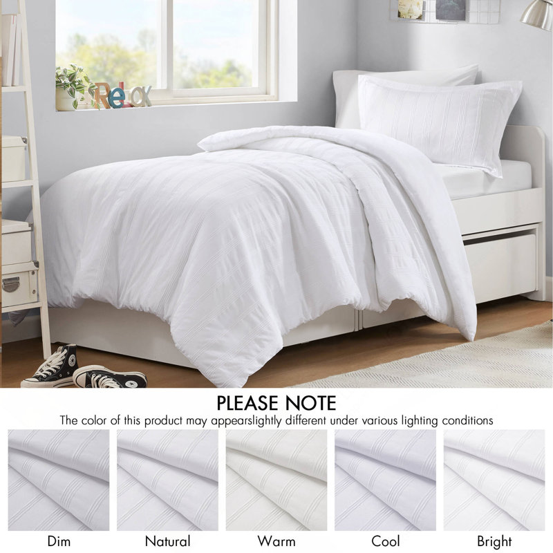 Ensemble de housse de couette 2 pièces, Blanc