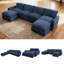 Ensemble de canapé modulaire de 129 pièces de 6 pièces avec 4 sièges et 2 repose-pieds de 129 po-1369389358