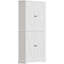 Armoire de coin Farmhouse, armoire de cuisine à 6 niveaux avec 4 tablettes réglables, 2 portes de rangement et huche spacieuse pour la cuisine, le salon, le blanc-872730668