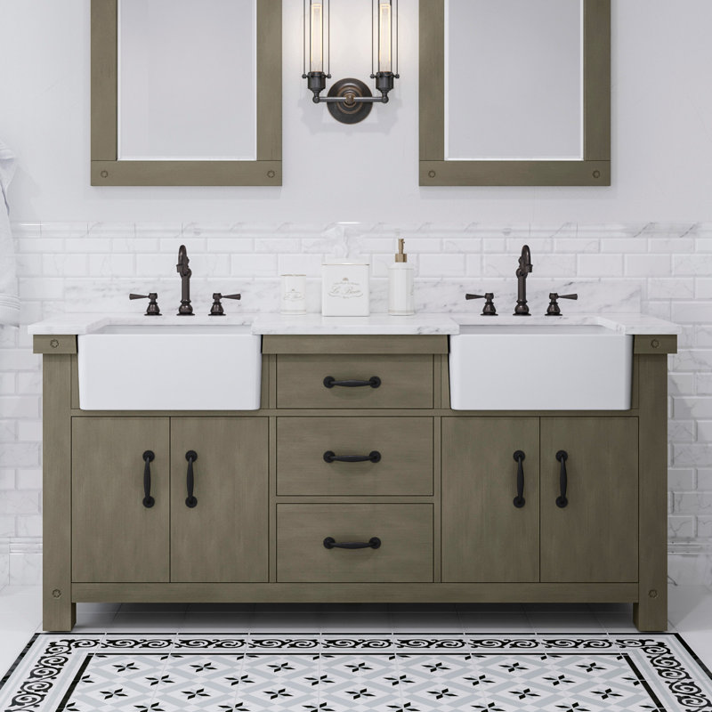 Paisley 72'' W Double Vanity, Grizzle Gray, No