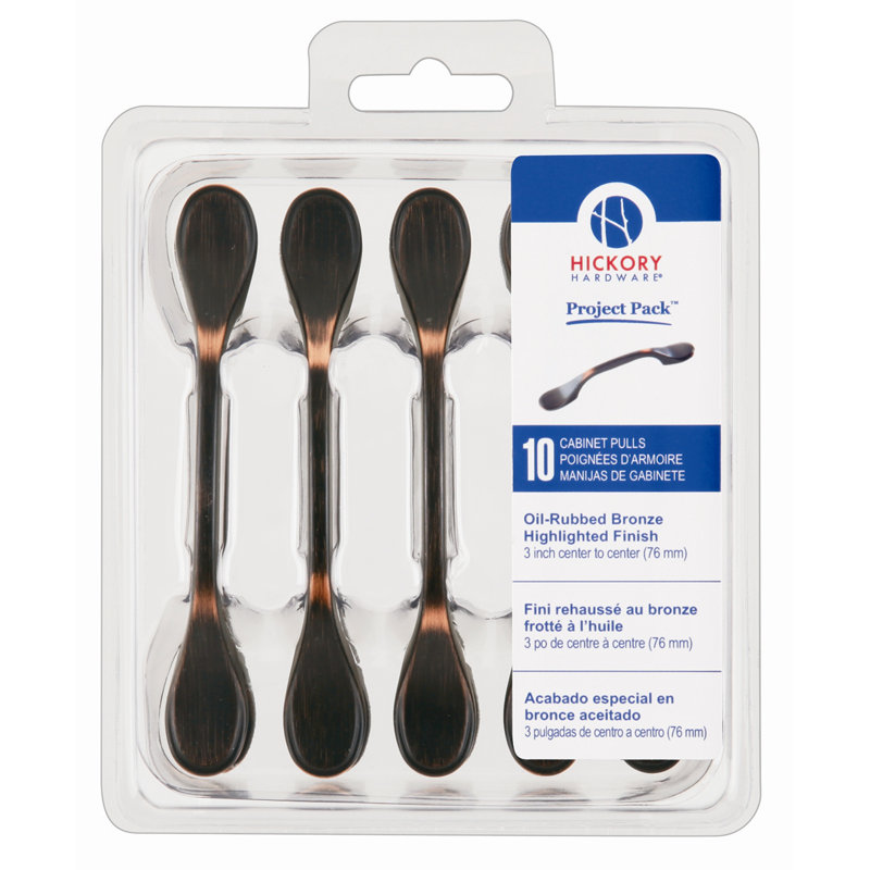 Conquest Kitchen Cabinet Handles, Solid Core Drawer Pulls for Doors, 3", Oil-Rubbed Bronze