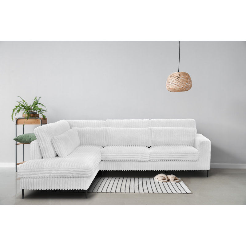 Edelare 4 Seater Corner Sofa , White, Left