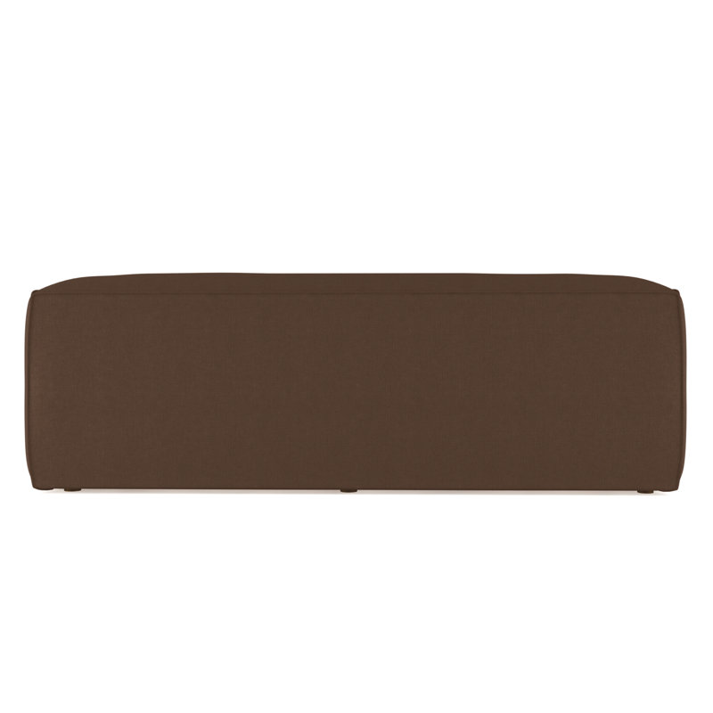 Varick Oversize Track-Arm Sofa with Flange, 30" H x 84" W x 47" D, Box Weave Linen Chocolate, Weathered