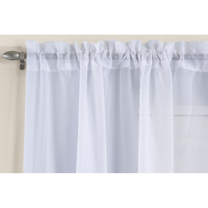 Moresby Sheer Curtain Single Panel, White, 58 W x 60 D cm