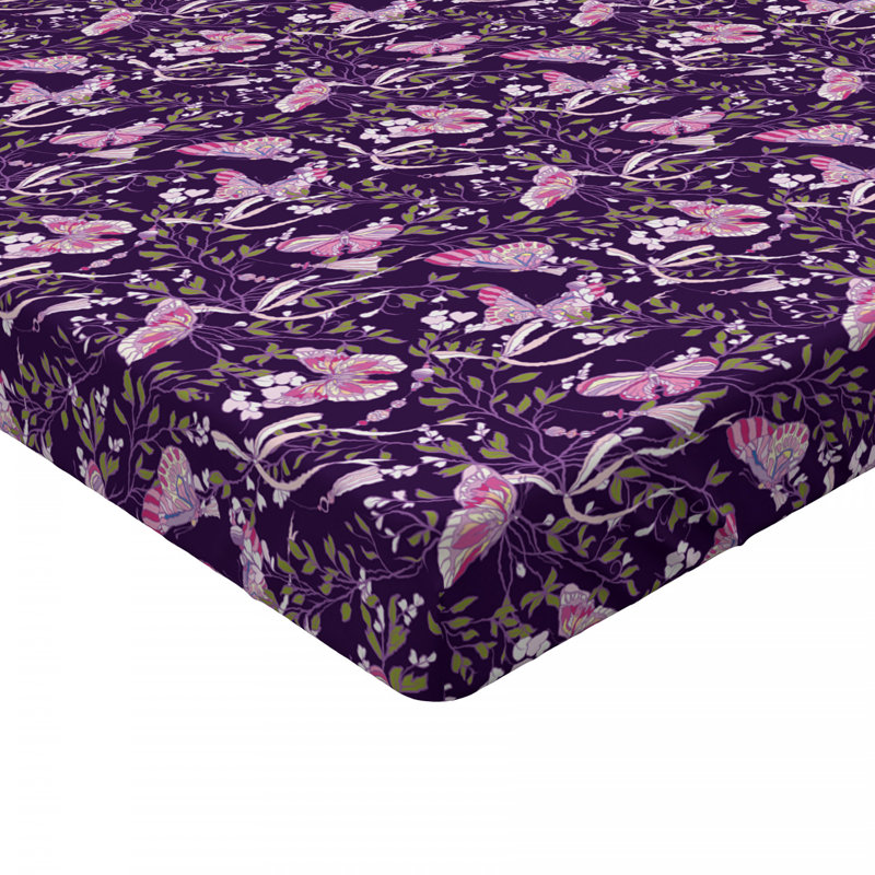 Microfiber Floral Fitted Sheet, Full Fitted Sheet